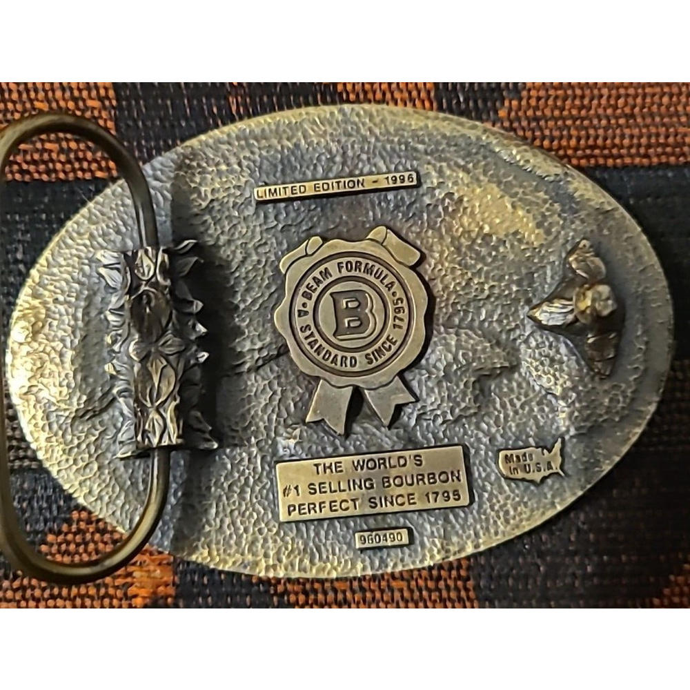 Vintage 90s 1996 Jim Bean Belt Buckle Collector Series in Original Packaging USA - Picture 13 of 14